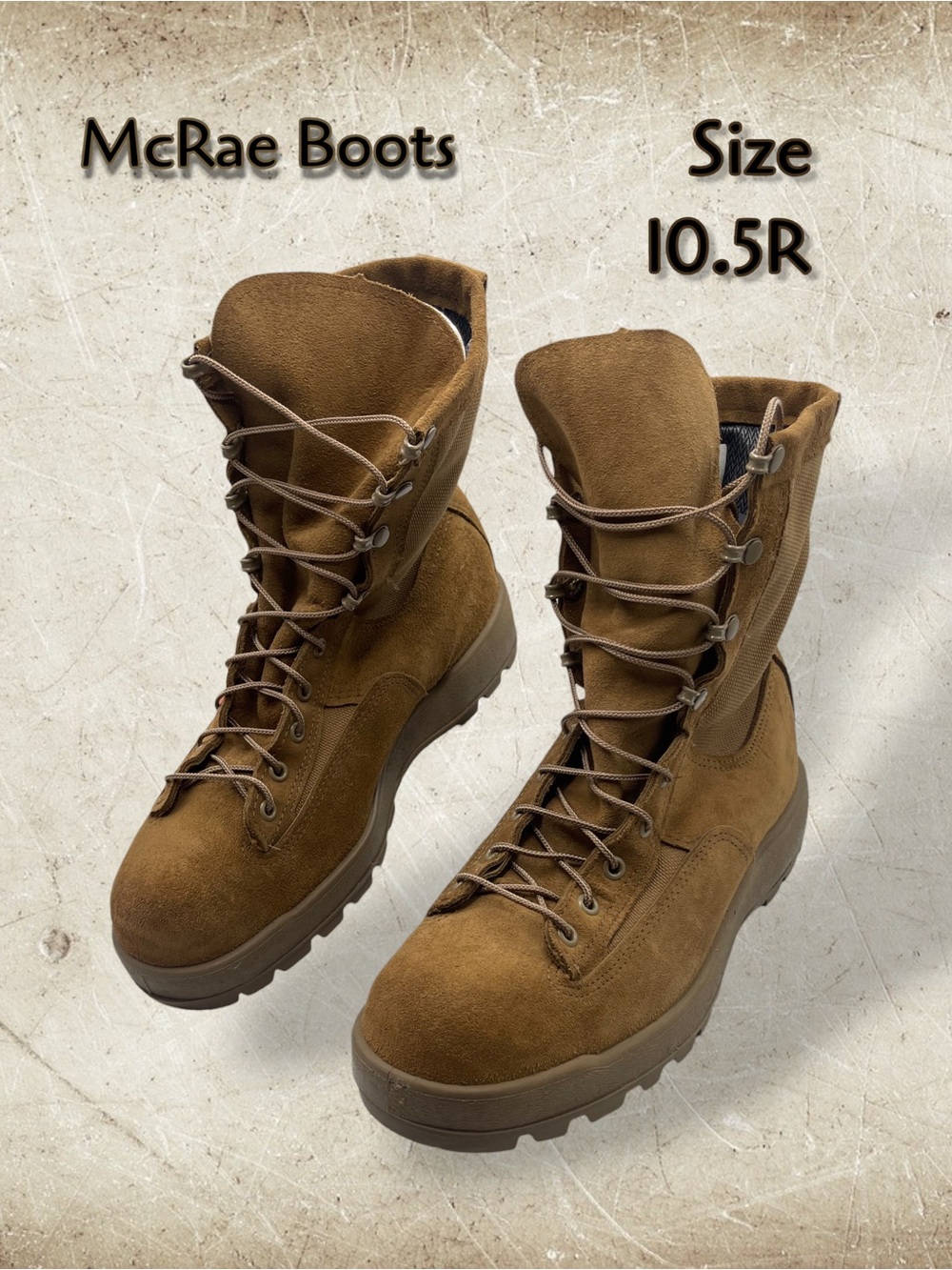 McRae US Army GoreTex
Combat Boots Coyote
Brown 10.5R NSN
8430-01-632-5908
